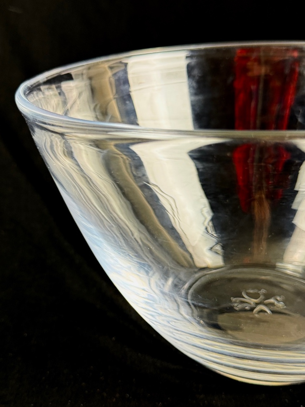Vintage Simon Pearce Bowl 11 X 7 inches Hand Blown Clear Crystal Glass Vermont
